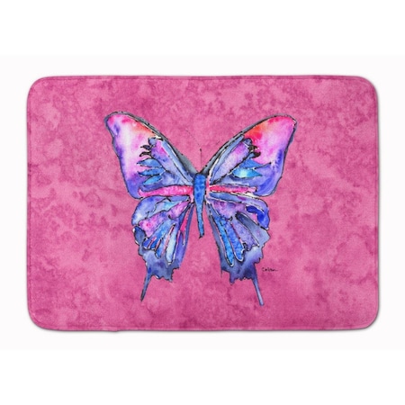 Carolines Treasures Butterfly on Pink Machine Washable Memory Foam Mat 8859RUG